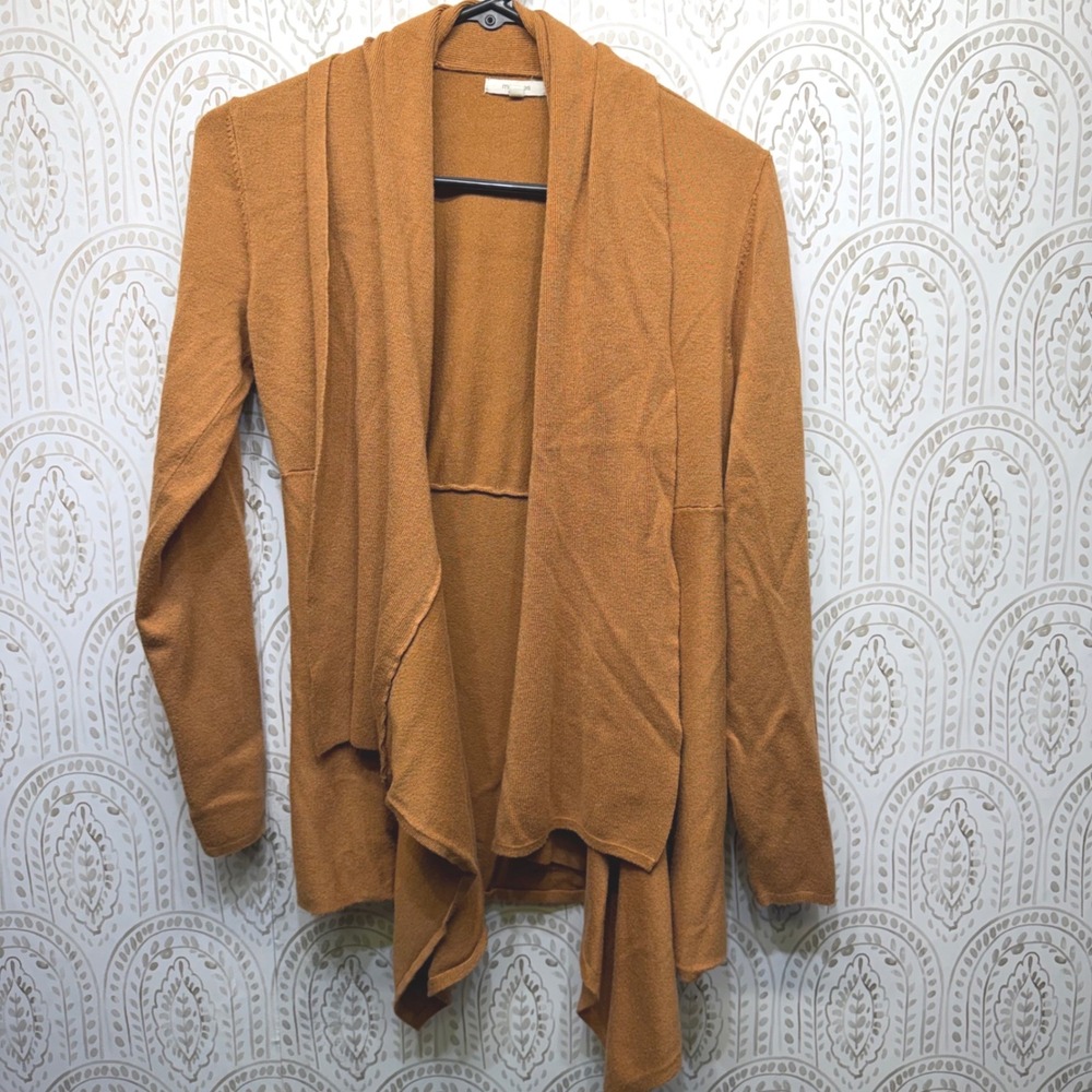 Maurices Womens Burnt Orange Open Front Waterfall Cardigan Sweater Rust Medium‎
